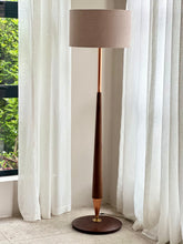 Load image into Gallery viewer, Retro Imbuia & Copper Floor Standing Lamp