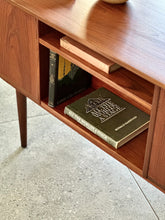 Load image into Gallery viewer, Scandinavian Double-Sided Teak Freestanding Desk