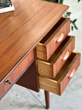 Load image into Gallery viewer, Scandinavian Double-Sided Teak Freestanding Desk
