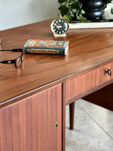 Load image into Gallery viewer, Scandinavian Double-Sided Teak Freestanding Desk