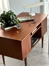 Load image into Gallery viewer, Scandinavian Double-Sided Teak Freestanding Desk