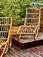 Load image into Gallery viewer, Pair Of Vintage Cane Loungers