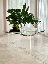 Load image into Gallery viewer, Lucite, Brass & Glass Coffee Table