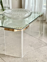 Load image into Gallery viewer, Lucite, Brass & Glass Coffee Table