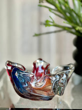 Load image into Gallery viewer, Art Glass Bowl with Red & Blue Hues