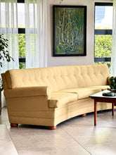 Load image into Gallery viewer, Large Curved Vintage Upholstered Couch
