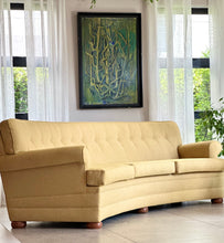 Load image into Gallery viewer, Large Curved Vintage Upholstered Couch