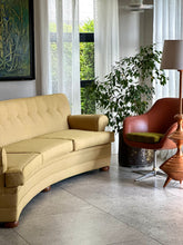 Load image into Gallery viewer, Large Curved Vintage Upholstered Couch