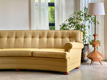 Load image into Gallery viewer, Large Curved Vintage Upholstered Couch