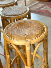Load image into Gallery viewer, Set Of Vintage Cane Bar Chairs