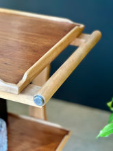 Load image into Gallery viewer, Retro Beech & Teak Two Tier Drinks Trolley