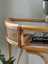 Load image into Gallery viewer, Demi-Lune Glass and Bamboo Occasional Table