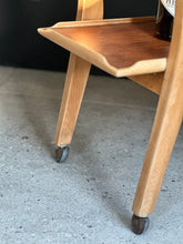 Load image into Gallery viewer, Retro Beech & Teak Two Tier Drinks Trolley
