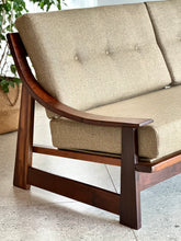 Load image into Gallery viewer, Solid Imbuia Couch - Sloped/Dipped Armrests