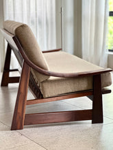 Load image into Gallery viewer, Solid Imbuia Couch - Sloped/Dipped Armrests