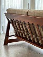 Load image into Gallery viewer, Solid Imbuia Couch - Sloped/Dipped Armrests