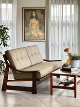 Load image into Gallery viewer, Solid Imbuia Couch - Sloped/Dipped Armrests