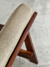 Load image into Gallery viewer, Solid Imbuia Couch - Sloped/Dipped Armrests