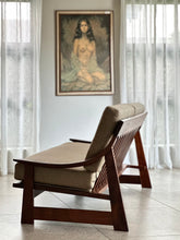 Load image into Gallery viewer, Solid Imbuia Couch - Sloped/Dipped Armrests