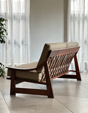 Load image into Gallery viewer, Solid Imbuia Couch - Sloped/Dipped Armrests