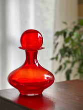 Load image into Gallery viewer, Red Glass Decanter, Empoli Style