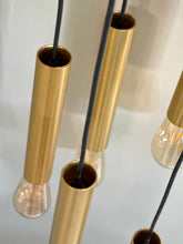 Load image into Gallery viewer, Tubular Cascading Ceiling Cluster Light in the manner of “Stilnovo”.