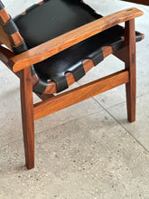 Load image into Gallery viewer, Mid-Century, Leather & Wood Lounge Chair