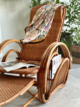 Load image into Gallery viewer, Vintage Handcrafted Rattan Lounge Chair
Boho | Organic Form | Adjustable Recline | Rare Collector’s Piece