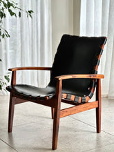 Load image into Gallery viewer, Mid-Century, Leather & Wood Lounge Chair