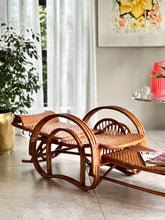 Load image into Gallery viewer, Vintage Handcrafted Rattan Lounge Chair
Boho | Organic Form | Adjustable Recline | Rare Collector’s Piece