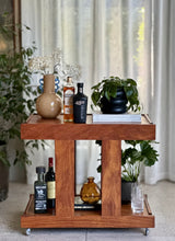 Load image into Gallery viewer, Two-Tier Kiaat Drinks Trolley