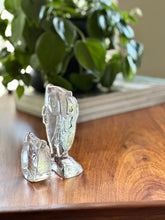 Load image into Gallery viewer, Owl Glass Paperweight Pair