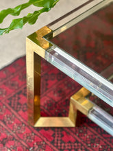 Load image into Gallery viewer, Post Modern Lucite, Brass & Glass Coffee Table