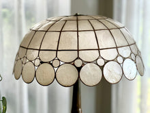 Load image into Gallery viewer, Vintage Copper & Wood Floor Lamp with Mother of Pearl Shade