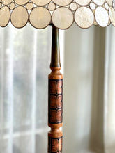 Load image into Gallery viewer, Vintage Copper & Wood Floor Lamp with Mother of Pearl Shade