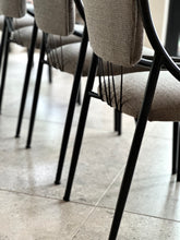 Load image into Gallery viewer, Set of Six Retro Steel & Fabric Chairs