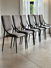 Load image into Gallery viewer, Set of Six Retro Steel & Fabric Chairs