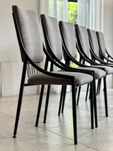 Load image into Gallery viewer, Set of Six Retro Steel & Fabric Chairs