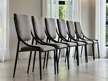 Load image into Gallery viewer, Set of Six Retro Steel & Fabric Chairs