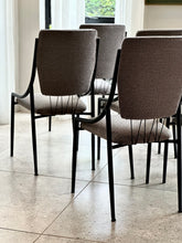 Load image into Gallery viewer, Set of Six Retro Steel & Fabric Chairs