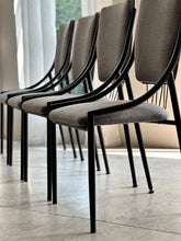Load image into Gallery viewer, Set of Six Retro Steel & Fabric Chairs