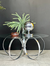 Load image into Gallery viewer, Circular Chromed & Glass Top Coffee Table