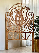Load image into Gallery viewer, Rattan and Cane Peacock-Style Single Headboard