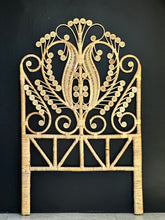 Load image into Gallery viewer, Rattan and Cane Peacock-Style Single Headboard