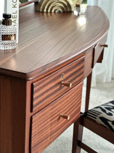 Load image into Gallery viewer, Mid-Century Dresser With Mirror & Stool