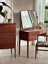 Load image into Gallery viewer, Mid-Century Dresser With Mirror & Stool