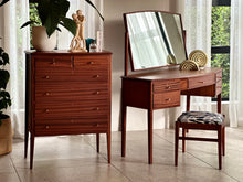 Load image into Gallery viewer, Mid-Century Dresser With Mirror & Stool