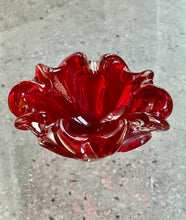 Load image into Gallery viewer, Red Murano Bowl with Ruffled Edging