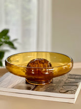 Load image into Gallery viewer, Amber Bowl with Flower Frog