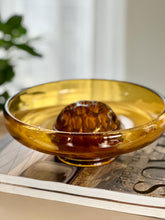 Load image into Gallery viewer, Amber Bowl with Flower Frog